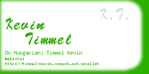kevin timmel business card